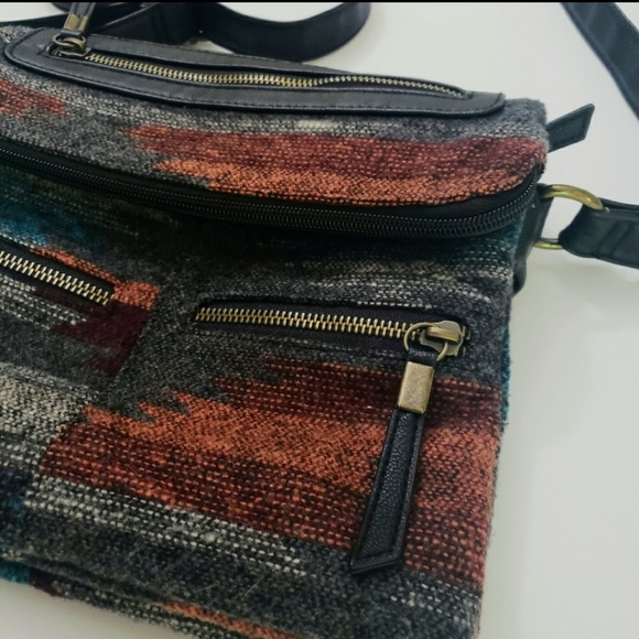 Casual Bag Fabric And Leather 13x13 Inch - Picture 7 of 8